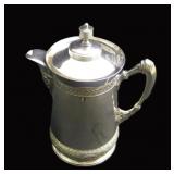 Meriden 1868 large silver plate pitcher 13" high,