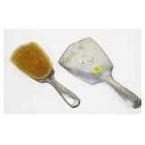 Sterling mirror and brush set, 2 pcs.