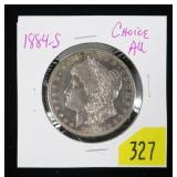 1884-S Morgan dollar, choice AU