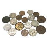 Lot of U.S. and world coins, 18 pcs.