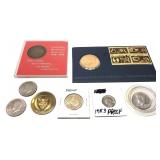 Lot of miscellaneous coins and tokens with silver,