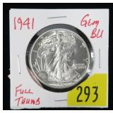 1941 Walking Liberty half dollar, gem BU