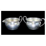 Pair of sterling creamer and sugar,