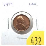 1954 Lincoln cent, Unc.