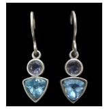 Sterling silver shepherd hook earrings with