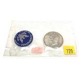 1971 Eisenhower dollar, 40% silver