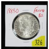 1884-O Morgan dollar, frosted BU