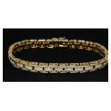 Sterling silver gold wash 7.75" two-tone chain