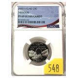2003-S Clad quarter NGC slab certified PF-69