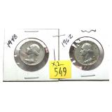 x2- quarters, 90% silver -x2 quarters -Sold by the