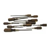 Set of Vintage Mac Wooden Handle screw drivers -