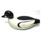 Early Drake Goldeneye wooden carved duck decoy,