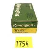 Box of .22 Short Hollow Point Remington