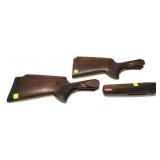 Lot, 2 wooden stocks (1 missing butt pad) and