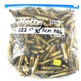 Bag of 7mm REM Mag brass, marked 122 pcs.