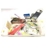 Lot, assorted fishing accessories includes