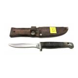 Vintage Case M3F knife with leather sheath