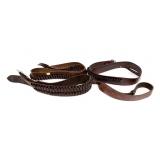 Lot, 3 leather cartridge belts and 1 leather sling