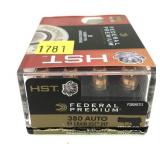 Box of .380 Auto- 99 Gr. JHP Federal HST