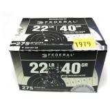 Box of .22 LR. Federal cartridges, 275 Rds.
