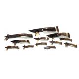 Lot, collection of carved stone blade knives