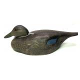 Ken Harris black duck carved wooden decoy -