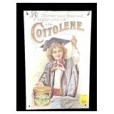 Cottolene advertising tin sign, 9" x 6"