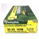 Box of .30-30 Win. - 170 Gr. Core-Lokt S.P.