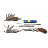 Lot, 5 assorted folding knives includes NRA, JA