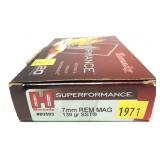 Box of 7mm REM mag 139-grain Hornady SST