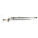 Decorative fraternal sword with scabbard