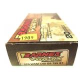 Box of .270 WSM 140-grain TSX BT Barnes Vor-tx