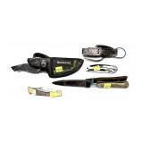 Lot, 4 assorted knives and folding camp utensil