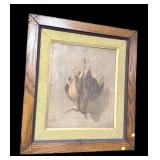 Vintage framed canvas machen print, "Hanging