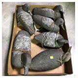 Lot, 6 cork body working decoys
