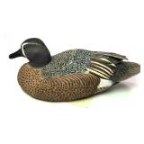 Cinnamon Teal Duck decoy, bottom marked -