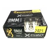 Box of 9mm Luger 147-grain X-Point Browning