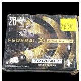 Federal 20 Ga. 3" Truball rifled slugs, 5 Rds.