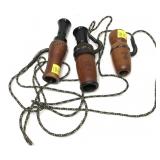Lot, 3 assorted game calls includes duck, wood