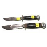 Lot, 2 Marbles hunting knives, 8 1/2" and 9"