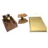 Lot, decorative wooden duck nutcracker, pipe