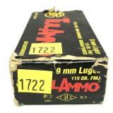 Box of 9mm Luger - 115 Gr. FMJ TulAmmo