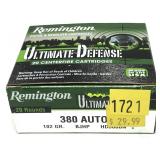 Box of .380 Auto - 102 Gr. BJHP Cartridges -