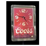 Coors light-up electric wall clock, 17" x 12"