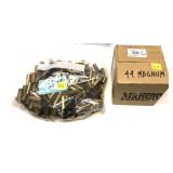 Lot, bag of 44 Mag brass marked 159 pcs. and Box
