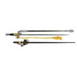 Lot, 2 swords: fraternal marked Utica NY and US