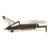 Vintage wooden handle corn planter, 34" L