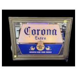 Corona light-up mirror/sign, 15" x 19", working