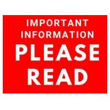 IMPORTANT BUYER INFORMATION: