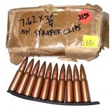 Lot: 30 Rds. of 7.62x39 Cartridges on stripper